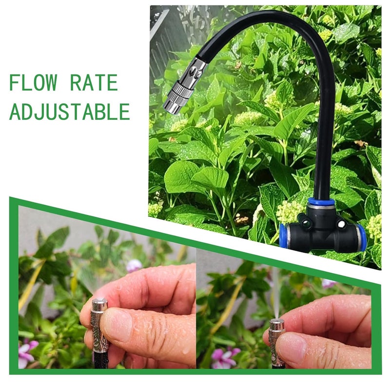 Wexecon 8mm Tee Sprinklers for Yard 10-Pack with Adjustable Micro Mist and Irrigation Cooling for Garden Irrigation, Machine Tool Cooling and More (8") - Image 5